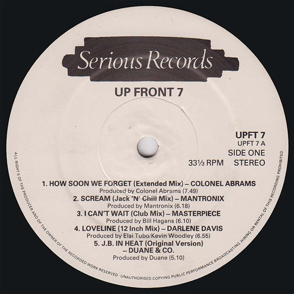 Various : Upfront 7 (Chilled in Heaven) (LP, Comp)