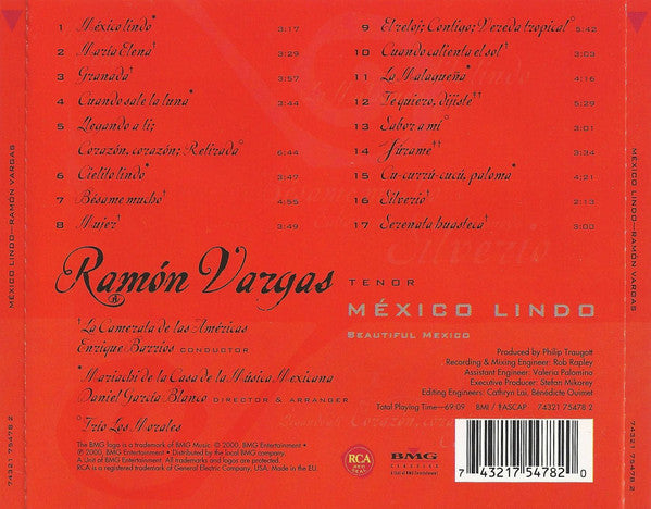 Ramón Vargas : México Lindo = Beautiful Mexico (CD, Album)
