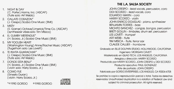 The L.A. Salsa Society : Night & Day (CD, Album)