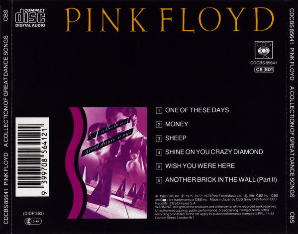 Pink Floyd : A Collection Of Great Dance Songs (CD, Comp, RE)