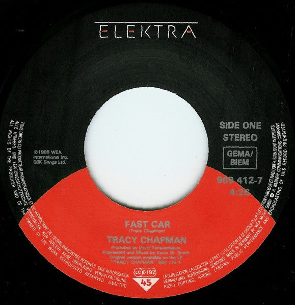 Tracy Chapman : Fast Car (7", Single, Big)