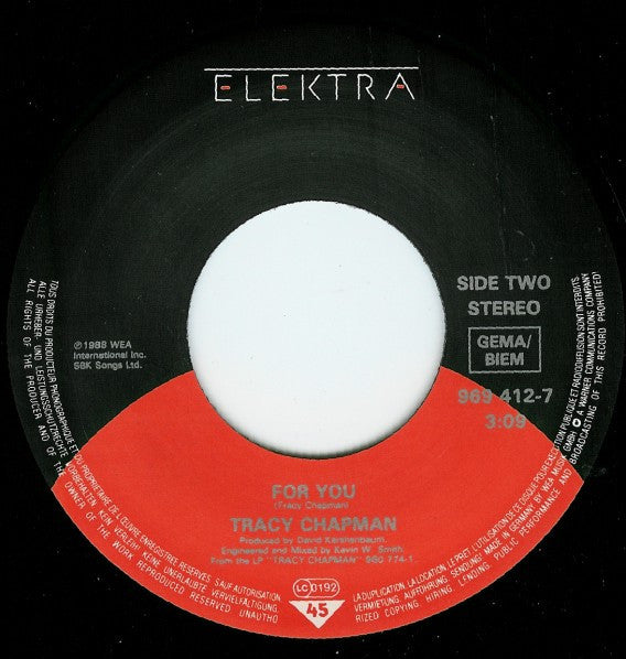 Tracy Chapman : Fast Car (7", Single, Big)