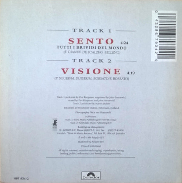 Marco Borsato : Sento (CD, Single)