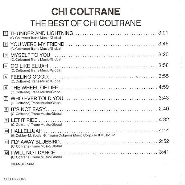 Chi Coltrane : The Best Of Chi Coltrane (CD, Comp)