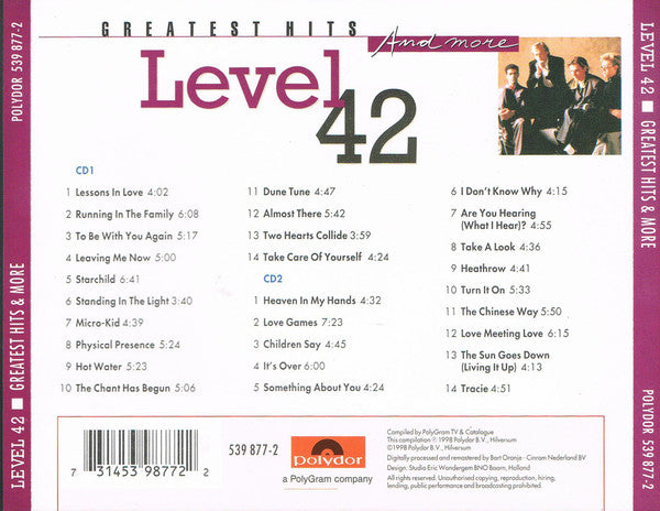 Level 42 : Greatest Hits And More (2xCD, Comp)