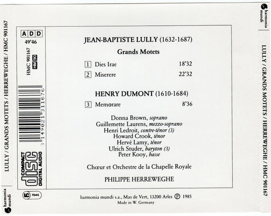 Jean-Baptiste Lully, Philippe Herreweghe : Grands Motets (CD)