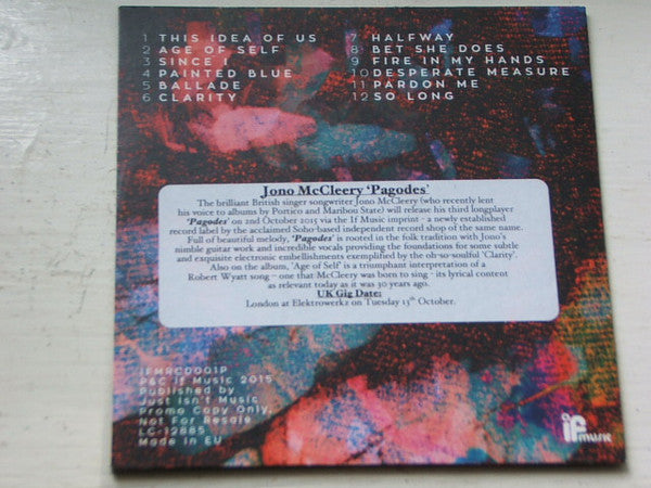 Jono McCleery : Pagodes (CD, Album, Promo)