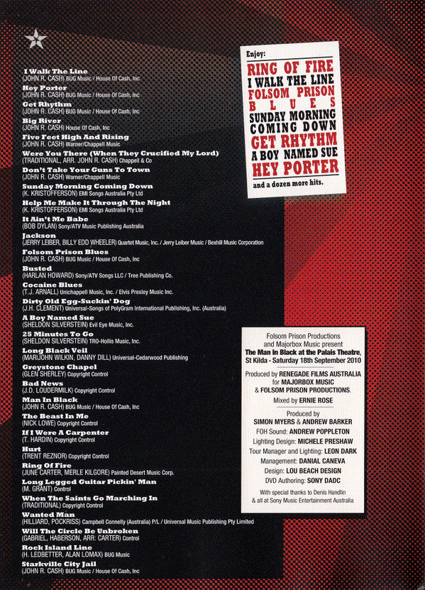 Tex Perkins And The Tennessee Four With Rachael Tidd : The Man In Black: The Johnny Cash Story (DVD-V)