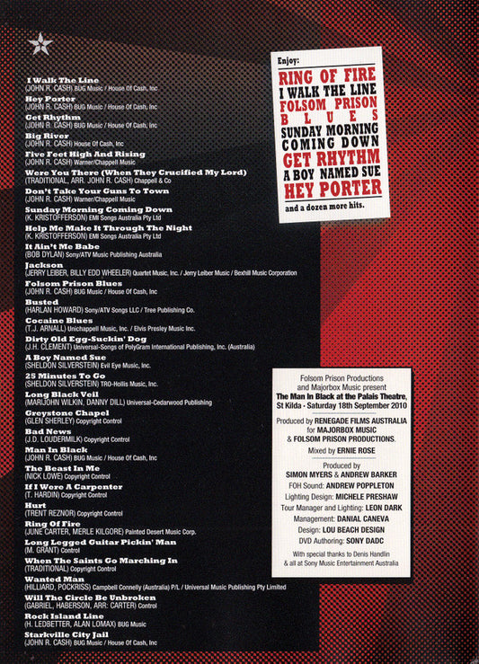 Tex Perkins And The Tennessee Four With Rachael Tidd : The Man In Black: The Johnny Cash Story (DVD-V)
