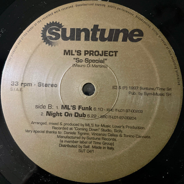 ML'S Project : So Special (12")