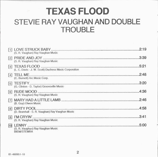 Stevie Ray Vaughan & Double Trouble : Texas Flood (CD, Album, RE)
