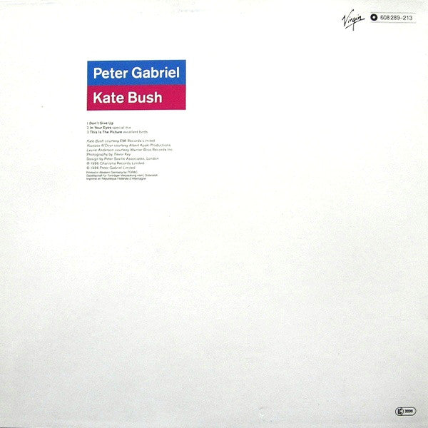 Peter Gabriel, Kate Bush : Don't Give Up (12", Maxi)