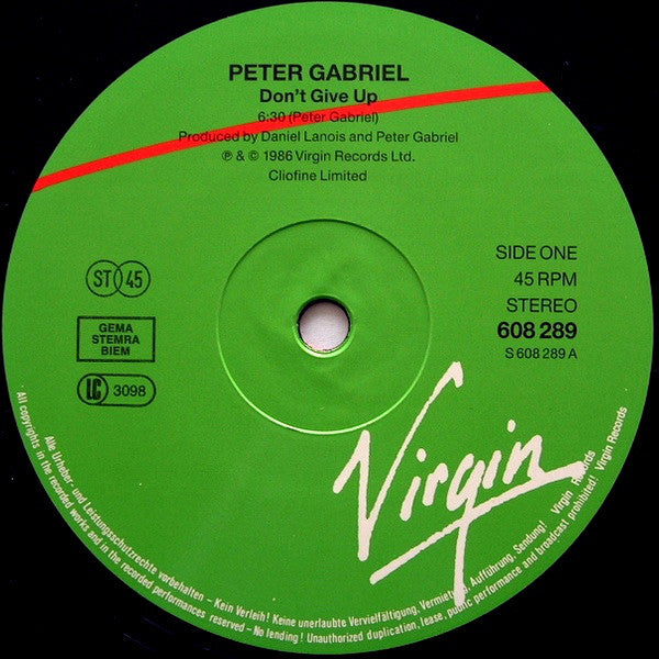 Peter Gabriel, Kate Bush : Don't Give Up (12", Maxi)
