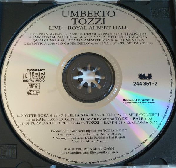 Umberto Tozzi : Royal Albert Hall : Live (CD, Album)