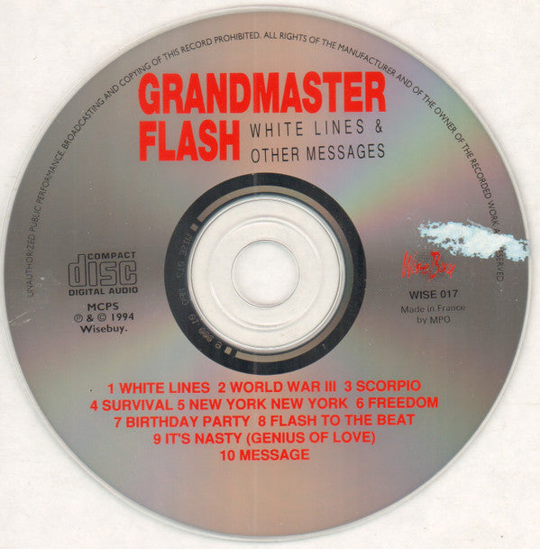 Grandmaster Flash : White Lines & Other Messages (CD, Comp, RE)