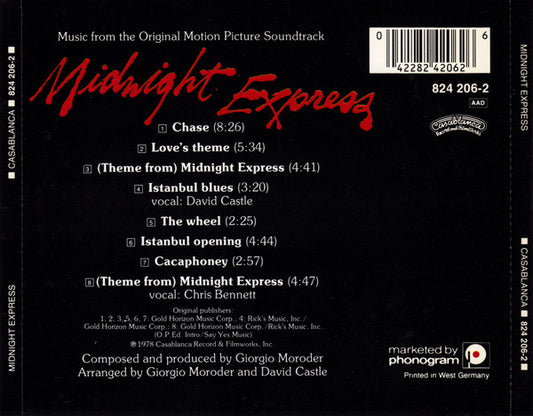 Giorgio Moroder : Midnight Express (Music From The Original Motion Picture Soundtrack) (CD, Album, RE)