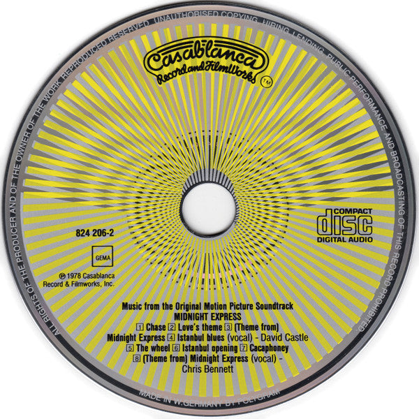 Giorgio Moroder : Midnight Express (Music From The Original Motion Picture Soundtrack) (CD, Album, RE)