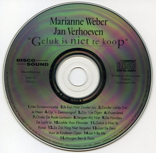 Marianne Weber & Jan Verhoeven : Geluk Is Niet Te Koop (CD, Album)