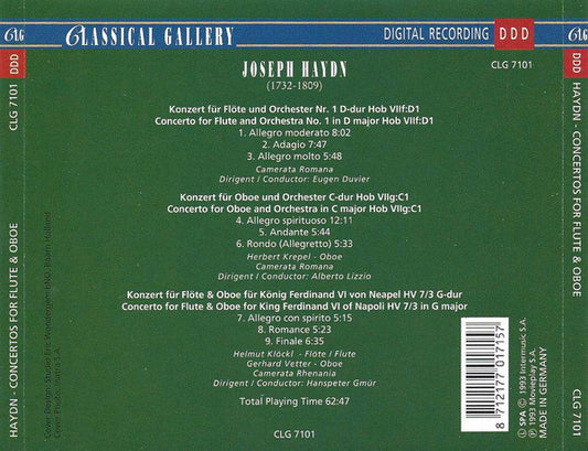 Joseph Haydn : Concertos For Flute And Oboe (CD)
