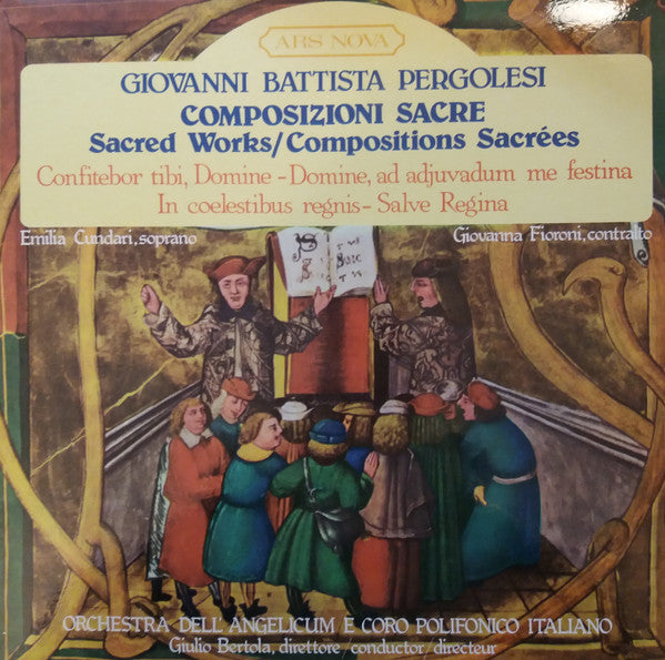 Giovanni Battista Pergolesi, Orchestra Dell'Angelicum Di Milano E Coro Dell'Angelicum Di Milano, Giulio Bertola : Composizioni Sacre (LP)