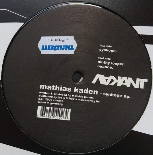 Mathias Kaden : Synkope EP (12", EP)