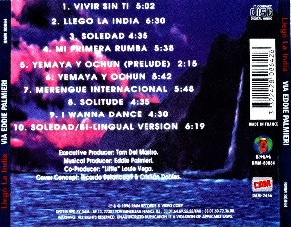 India, Eddie Palmieri : Llegó La India... Via Eddie Palmieri  (CD, Album)