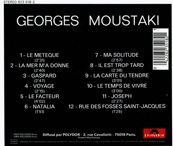 Georges Moustaki : Le Métèque (CD, Album, RE)