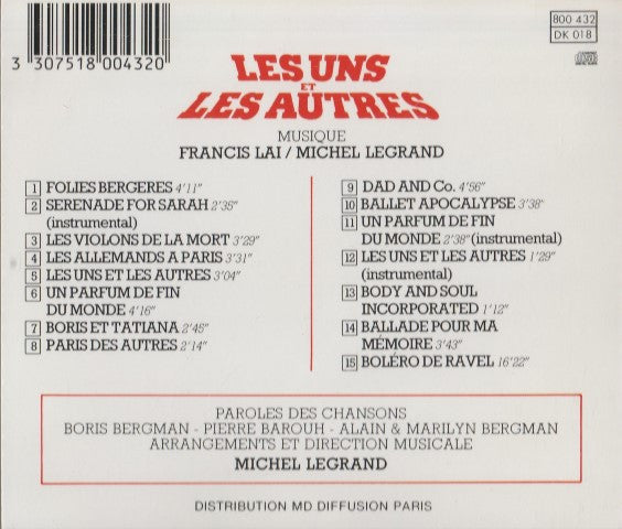 Francis Lai & Michel Legrand : Les Uns Et Les Autres (Bande Originale Du Film) (CD, Album, RE)