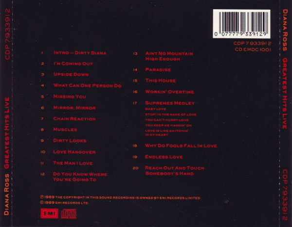 Diana Ross : Greatest Hits Live (CD, Album)