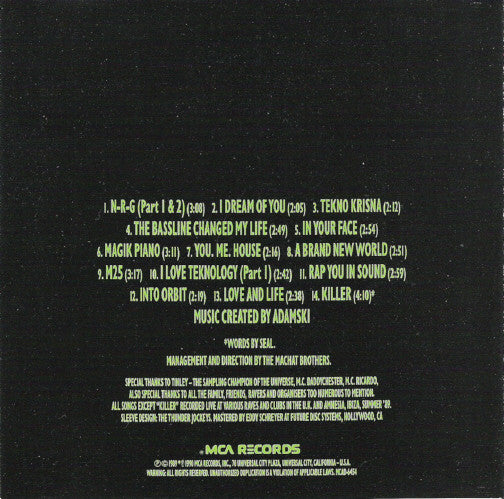 Adamski : Liveandirect (CD, Album)