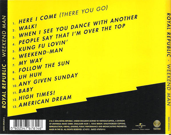 Royal Republic : Weekend Man (CD, Album)