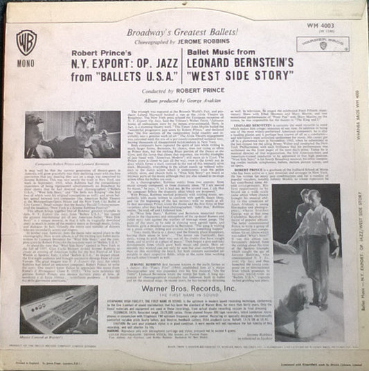 Robert Prince : Jazz Ballets From Broadway (LP, Album, Mono)