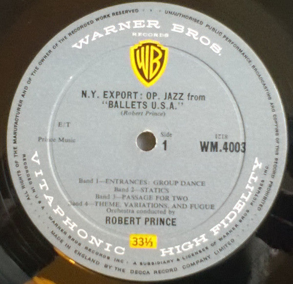 Robert Prince : Jazz Ballets From Broadway (LP, Album, Mono)