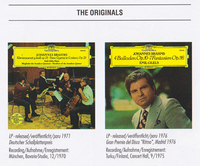 Johannes Brahms - Emil Gilels · Amadeus-Quartett : Klavierquartett = Piano Quartet Op. 25 • Balladen Op. 10 (CD, Comp, RM)