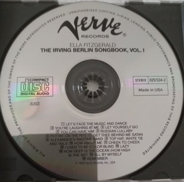 Ella Fitzgerald : The Irving Berlin Songbook Volume 1 (CD, Comp, RE, RM)