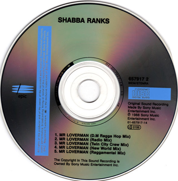 Shabba Ranks : Mr. Loverman (CD, Maxi)