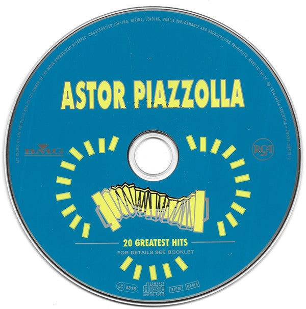Astor Piazzolla : 20 Greatest Hits (CD, Comp)