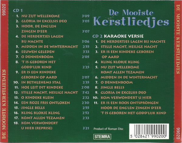 Unknown Artist : De Mooiste Kerstliedjes (2xCD, Album)