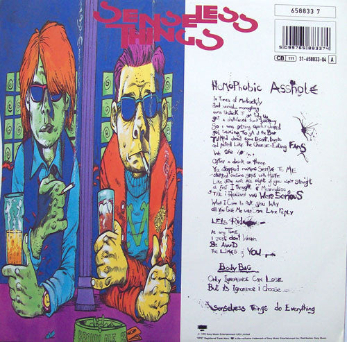 Senseless Things : Homophobic Asshole (7", Single, Whi)