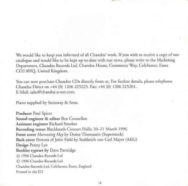 John Field (2) - Míċeál O'Rourke, London Mozart Players, Matthias Bamert : Piano Concertos Vol 3: No. 3 In E Flat Major / No. 5 In C Major 'L'Incendie Par L'Orage' (CD, Album)
