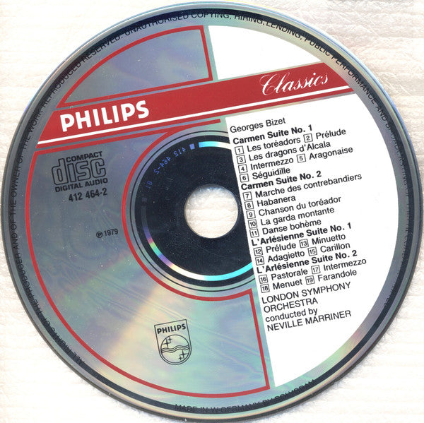 Georges Bizet - London Symphony Orchestra, Sir Neville Marriner : Suites "Carmen" 1 & 2 • "L'Arlésienne" Suites 1 & 2 (CD, Album)