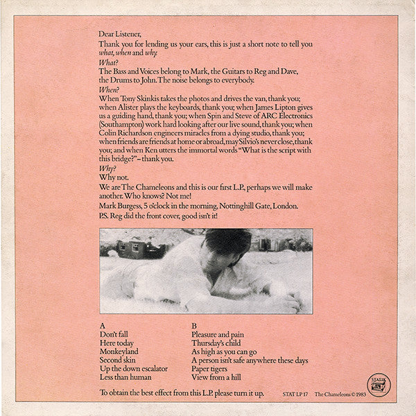 The Chameleons : Script Of The Bridge (LP, Album, Tex)