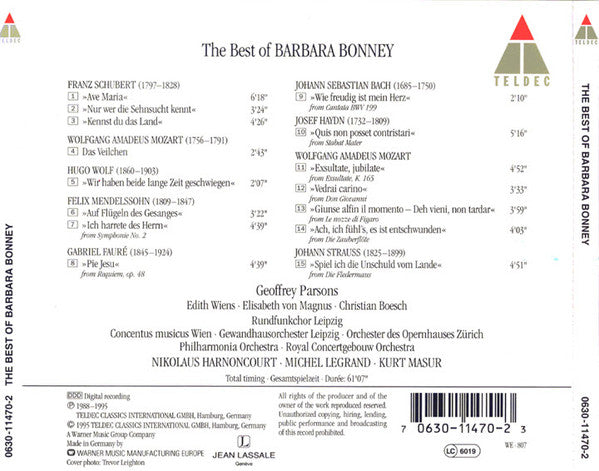 Barbara Bonney : The Best of Barbara Bonney (CD, Comp)
