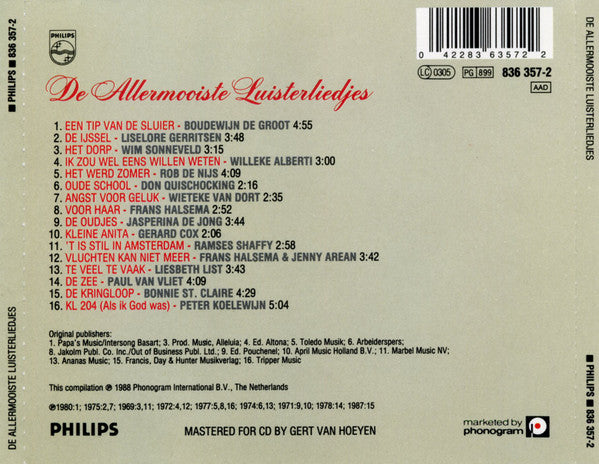 Various : De Allermooiste Luisterliedjes (CD, Comp)