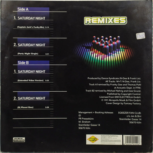 Sqeezer : Saturday Night (Remixes) (12", Maxi)