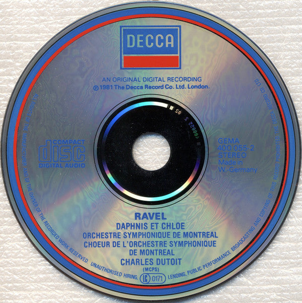 Maurice Ravel, Chœur De L'Orchestre Symphonique De Montréal Et Orchestre Symphonique De Montréal, Charles Dutoit : Daphnis Et Chloé (CD, Album)