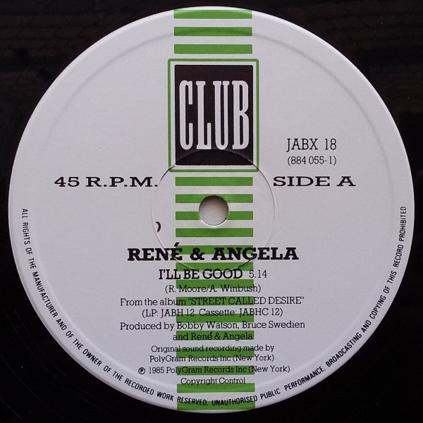 René & Angela : I'll Be Good (2x12", Gat)