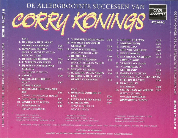 Corry Konings : De Allergrootste Successen Van Corry Konings (2xCD, Comp)