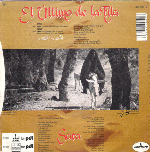 El Último De La Fila : Sara (7", Single)