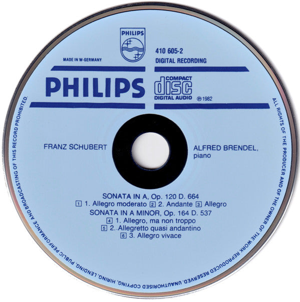 Franz Schubert, Alfred Brendel : Piano Sonatas In A & In A Minor (CD, Album, Blu)